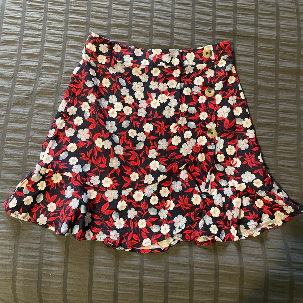Gianni Bini Floral Women's Skirt - Red, White, and Navy